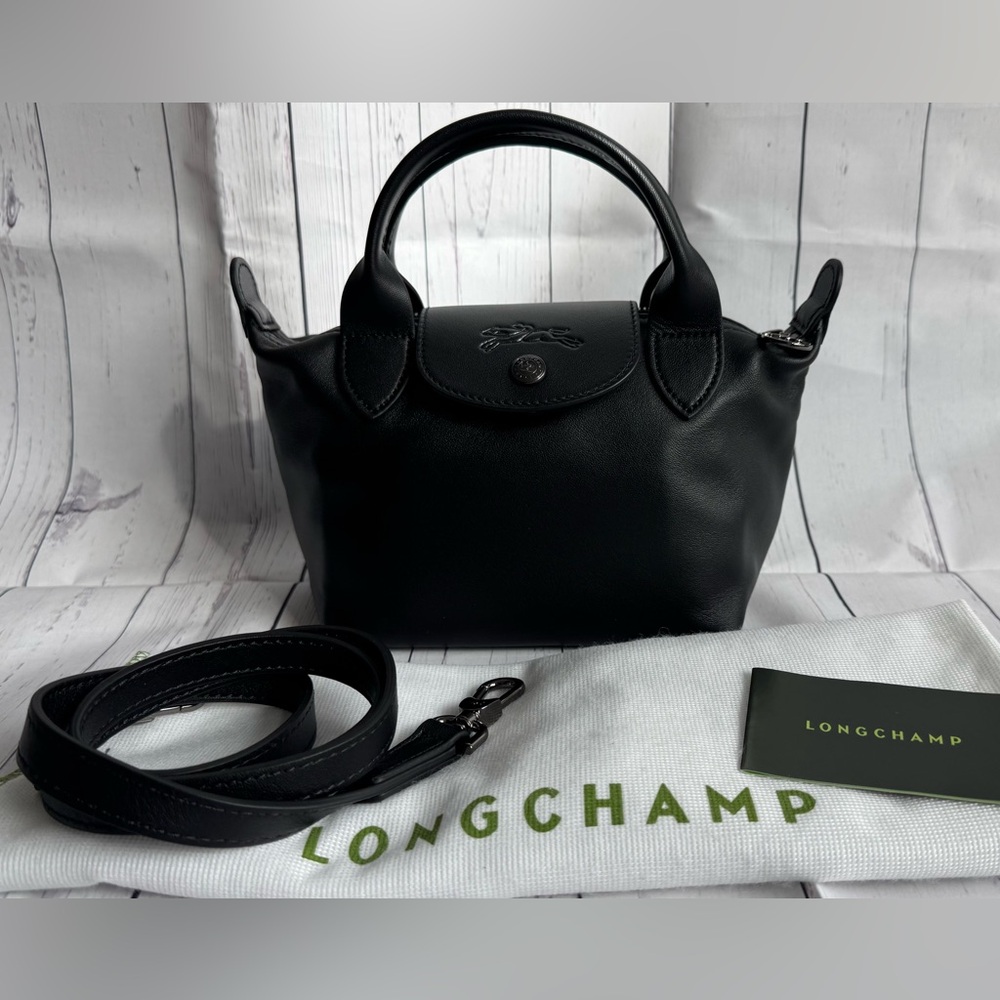 EUC - Longchamp Le Pliage Cuir XS (Leather) – Black
